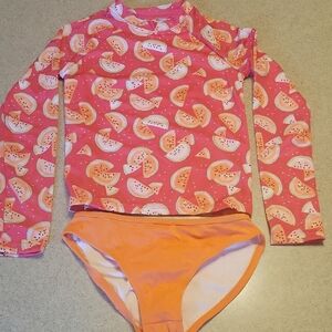Gymboree Pink and Orange Watermelon Rashguard & Bottoms (NWOT) SIZE 10/12